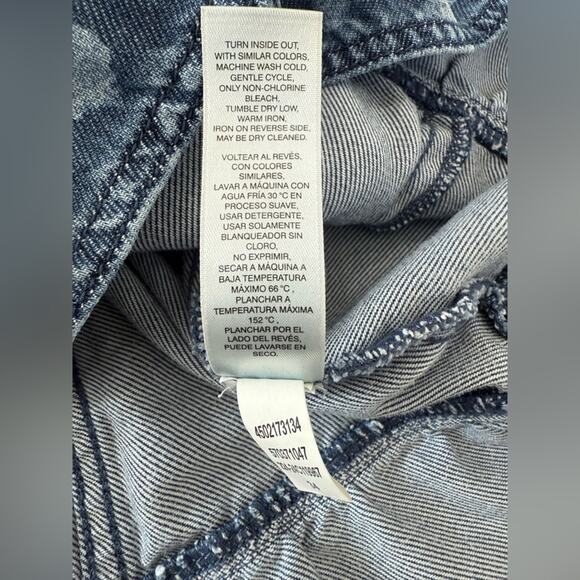 Chico’s Floral Denim Button Front Ruffle Hem Jacket 100% Lyocell Size 0 Small - Picture 9 of 12